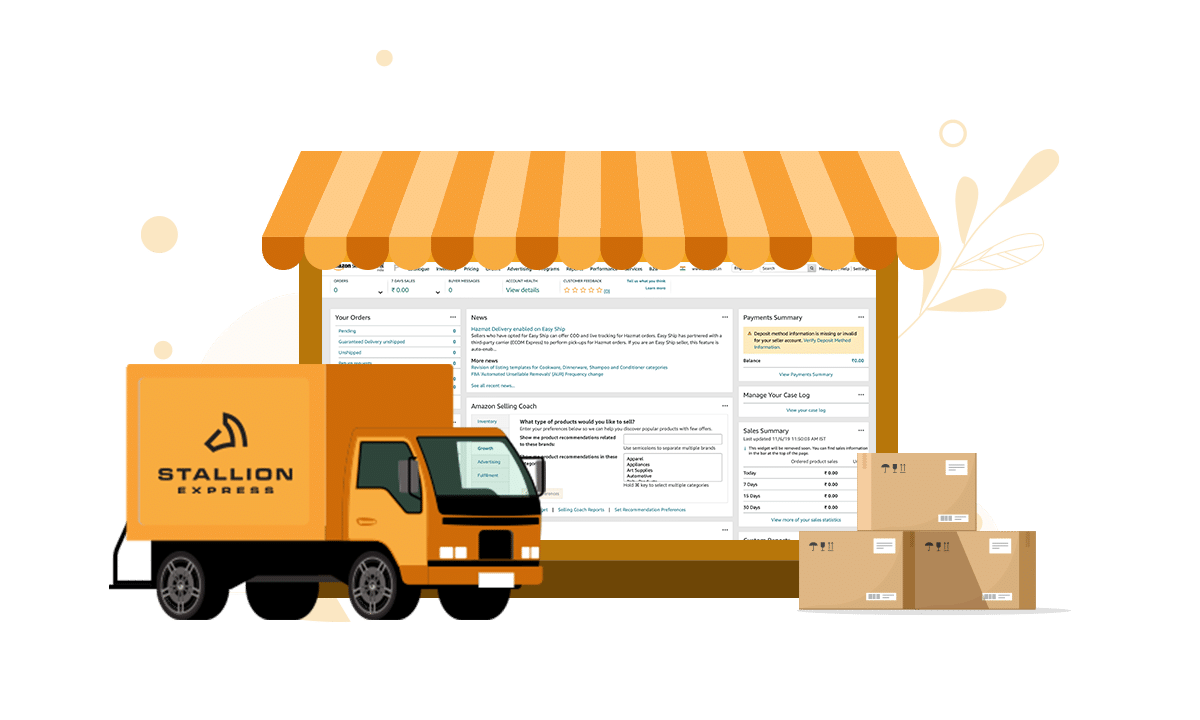Amazon Store avec stallion express truck