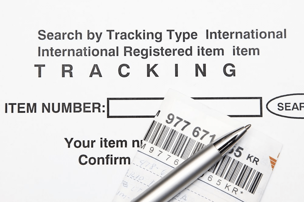 USPS tracking into Canada: search form and tracking number.