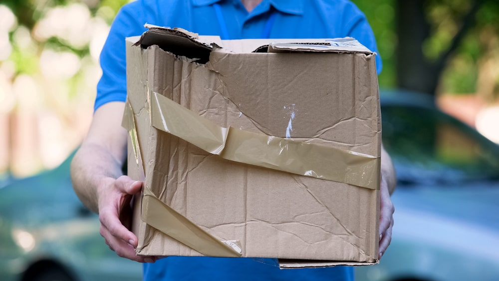 damaged packages due to mishandling during shipment