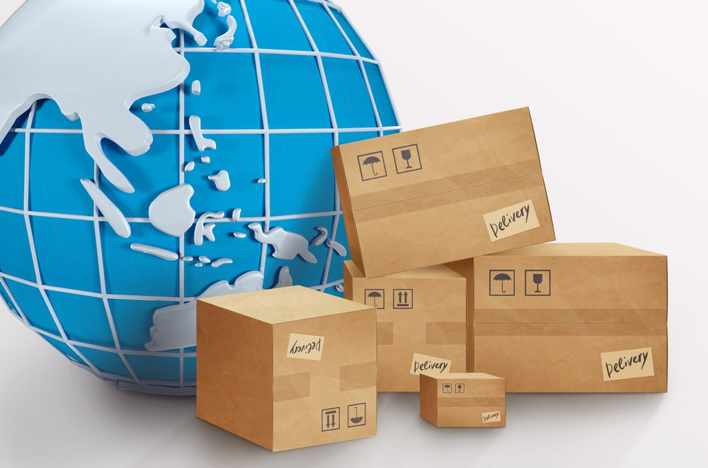 Globe and shipping cartons.