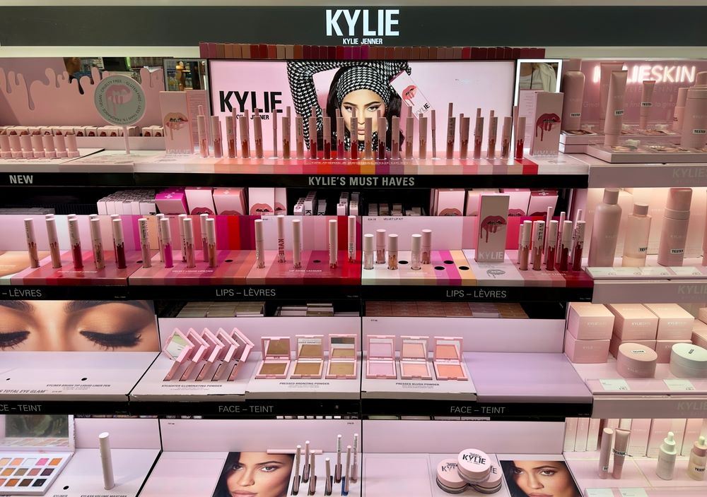 Different Kylie products on display