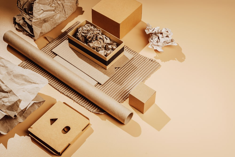 cardboards and wrapping materials