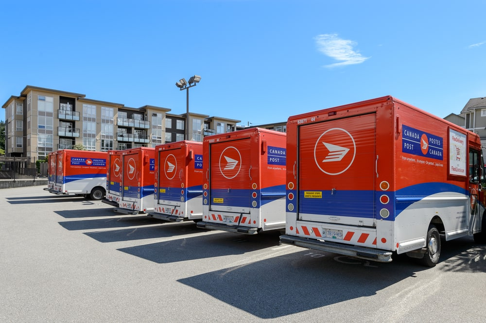 Canada Post delivery trucks