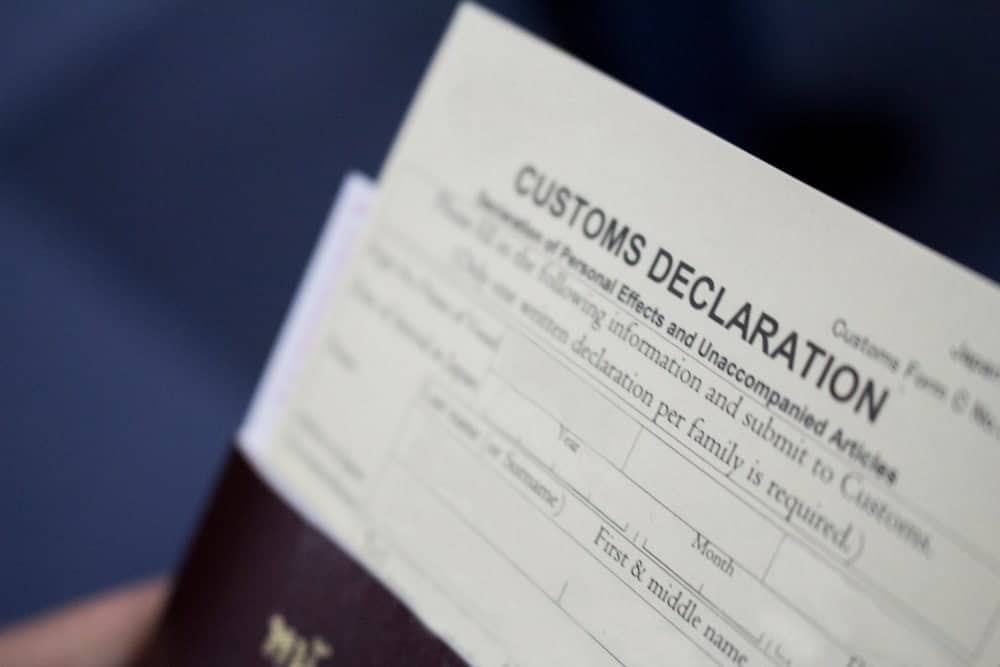 Customs declaration forms