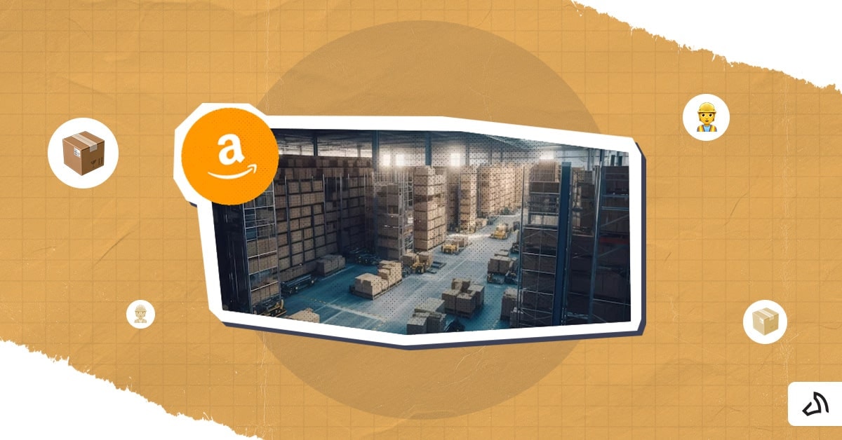 A top view of what Amazon warehouse looks like